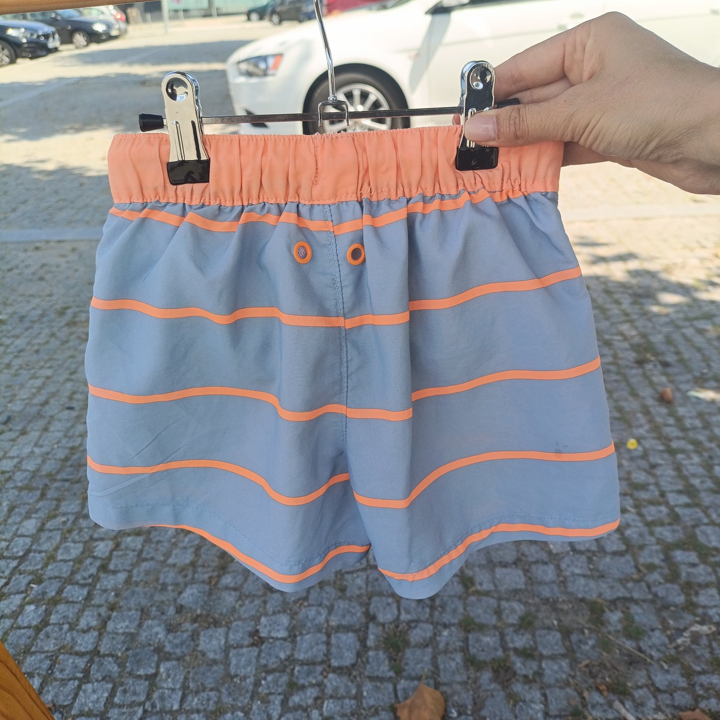 Calções de Banho para Menino Lefties Kids Azul e Laranja Às Riscas