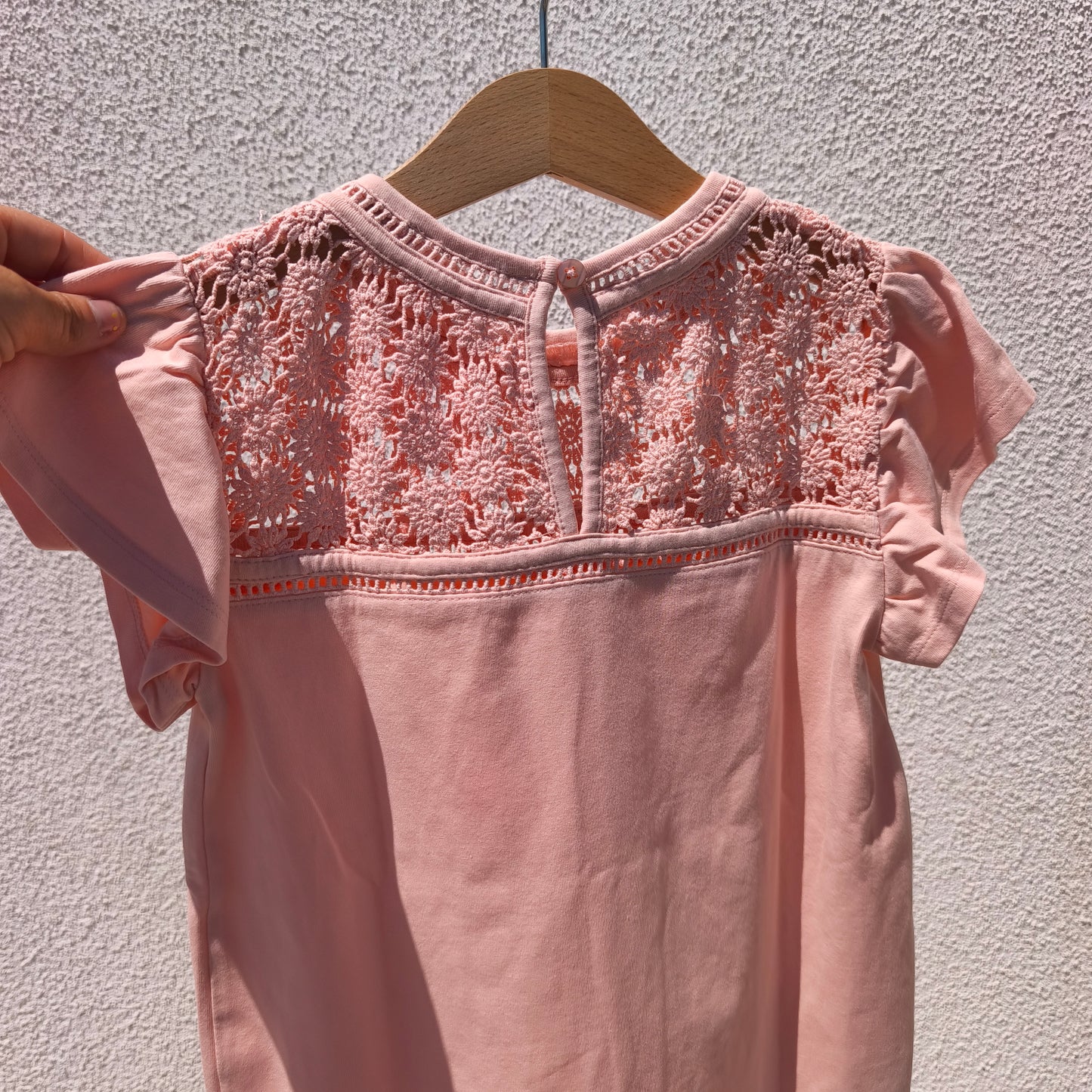 T-shirt Mayoral Rosa com Detalhe em Renda