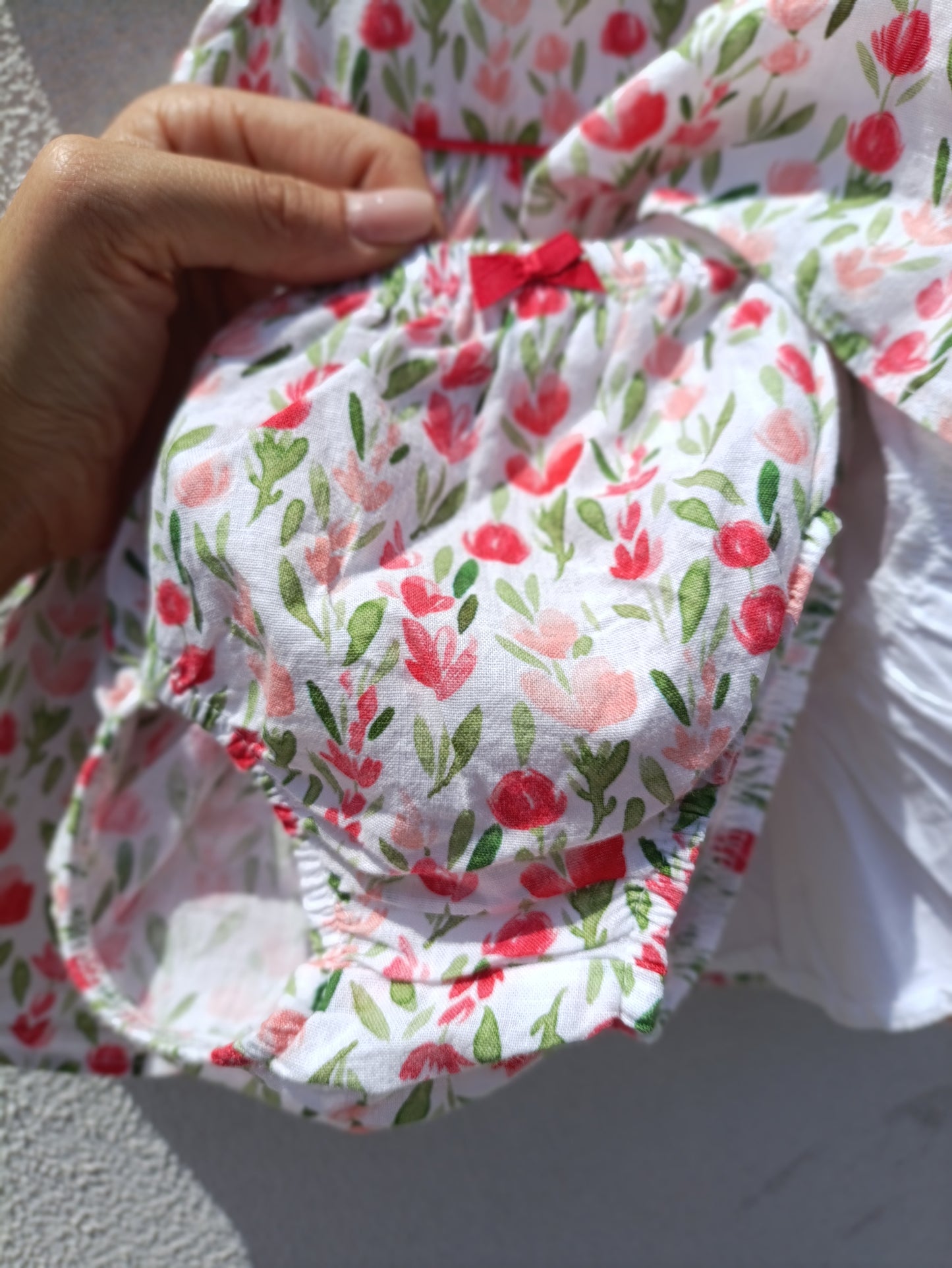 Vestido Floral Mayoral Newborn com Folhos e Laço – 4 a 6 Meses (70 cm)