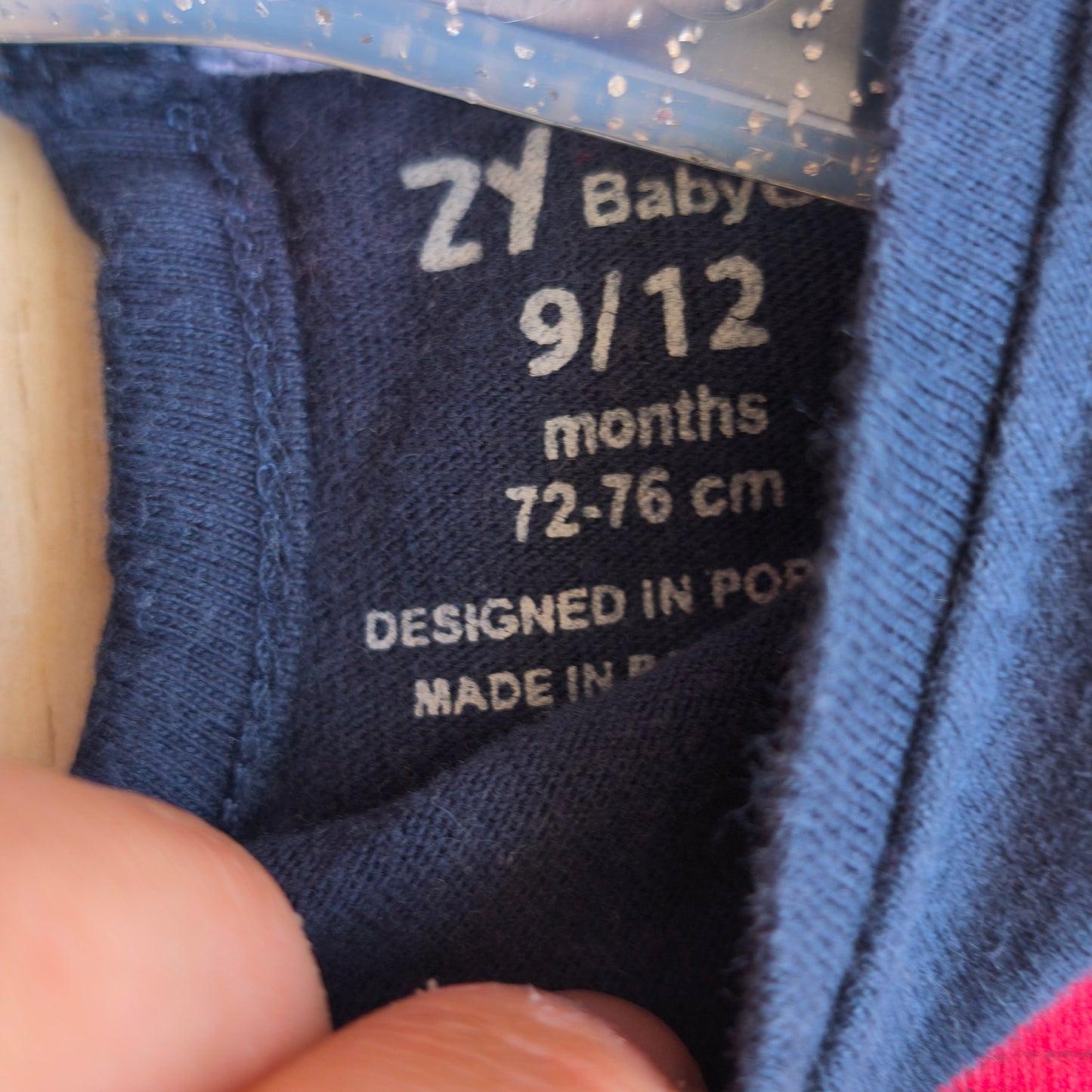 Camisola Zippy Azul-Escuro com Coração Amarelo e Folho – 9-12 Meses (72-76 cm)