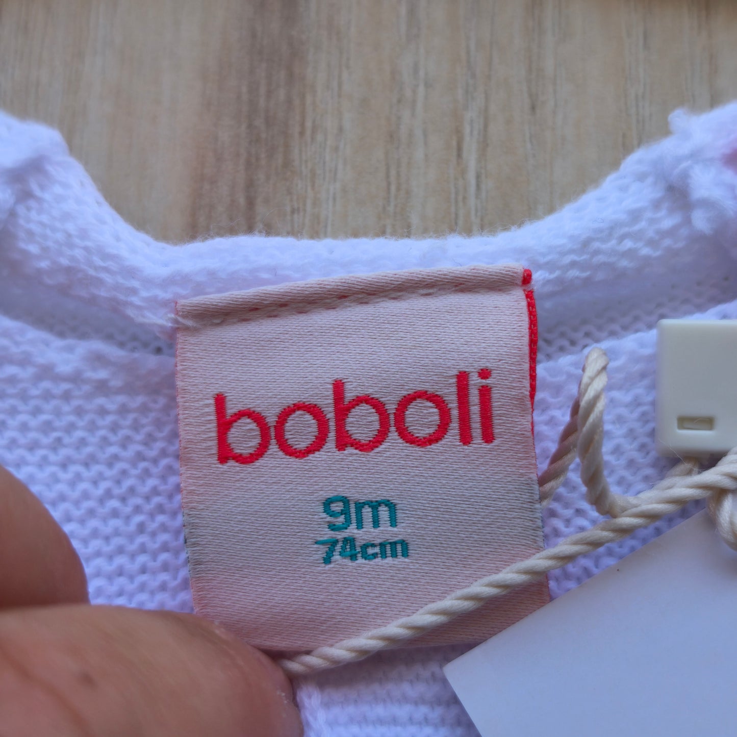 Casaco de Malha Branco Bóboli (Novo com Etiqueta) – 9 Meses (74 cm)