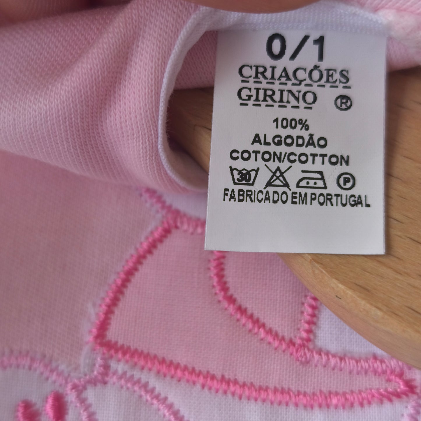 Conjunto de Criações Girino (2 Peças) 100% Algodão – Rosa (0-1 Mês)