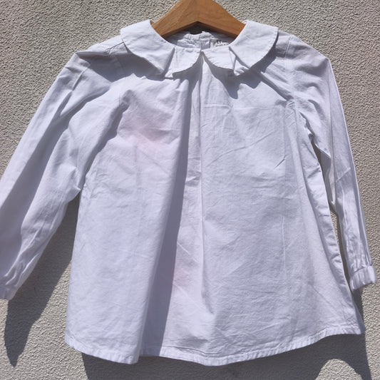 Camisa Branca Básica com Gola Bebé – ZY- 3-4 anos
