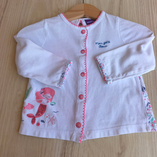 Túnica / Casaco Leve Sergent Major Branco "Sereia" – 12 Meses (74 cm)