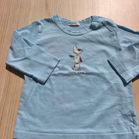 Camisola de Manga Comprida Azul-Celeste "Seaside Friend"