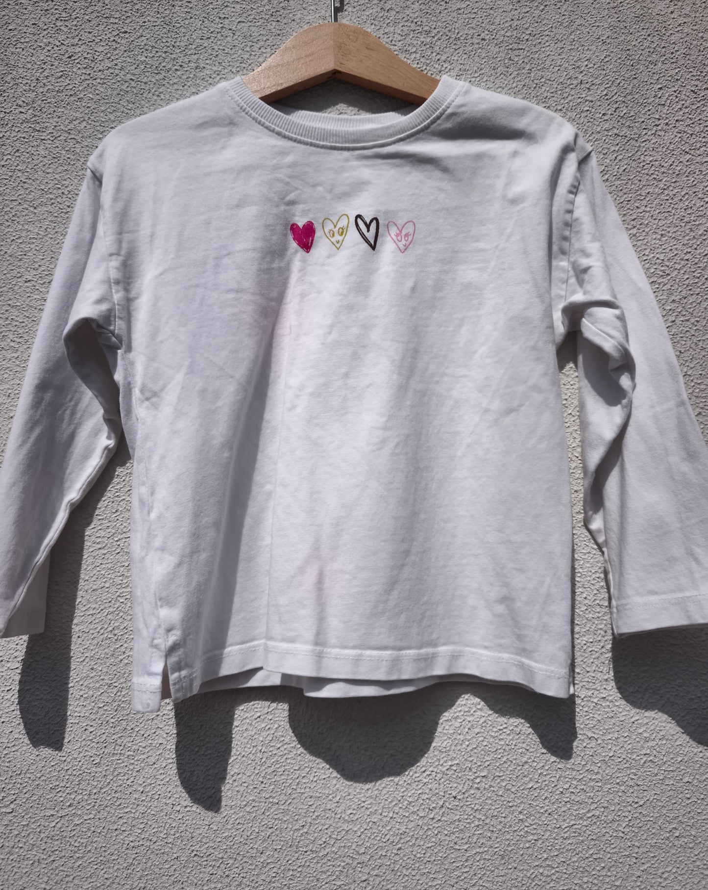 Camisola Branca com Corações – Zara-4 anos