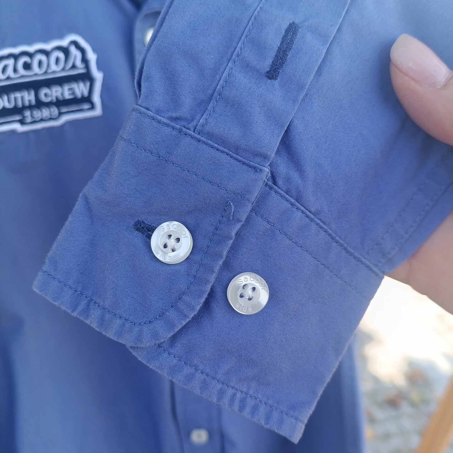 Camisa de Menino Sacoor Kids Azul-Escuro com Bordado 5-6 anos