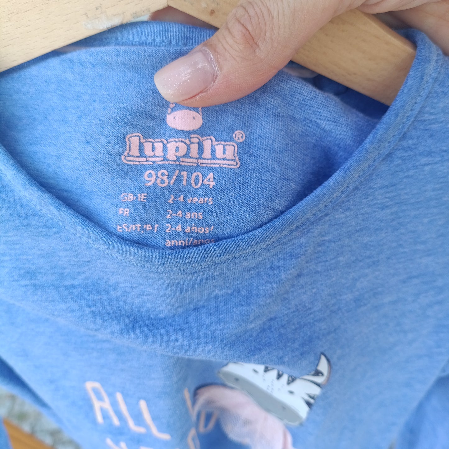 Camisola de Manga Comprida Lupilu Azul com Padrão Zebra e Tutu
