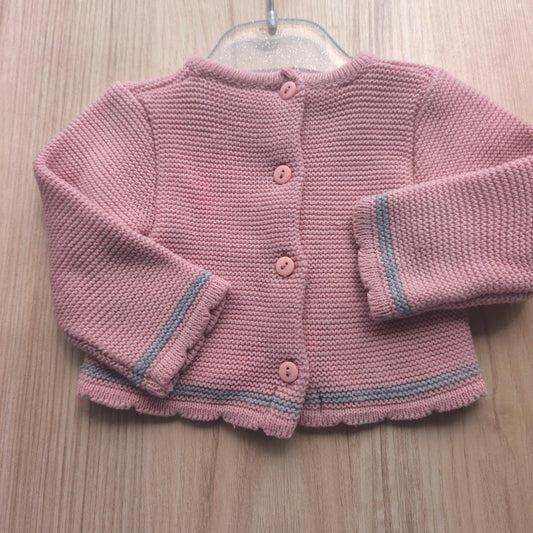 Casaco de Malha de Menina com Botões – Rosa Velho