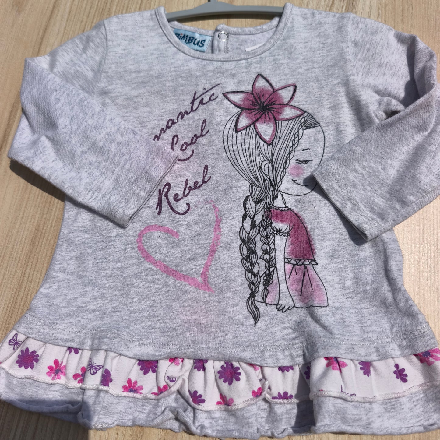 Túnica/Camisola de Manga Comprida "Romantic Cool Rebel" (Bimbus) 12 meses