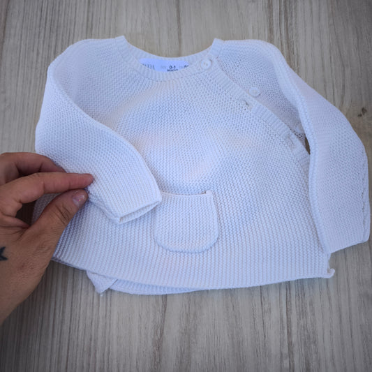 Casaco de Malha Cruzado Zara — Branco