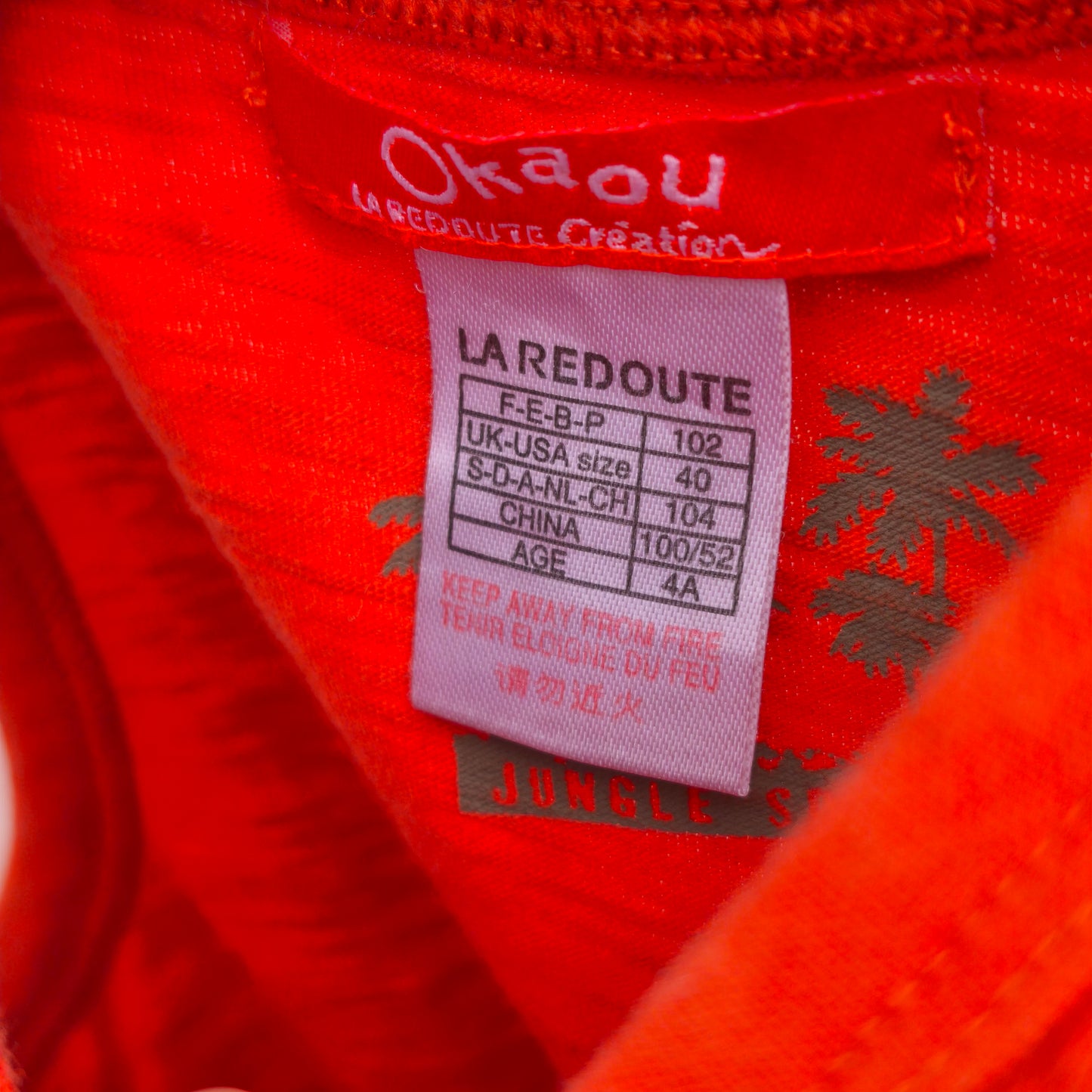 Camisola de Alças Laranja Okaïdi (La Redoute) - 4 Anos