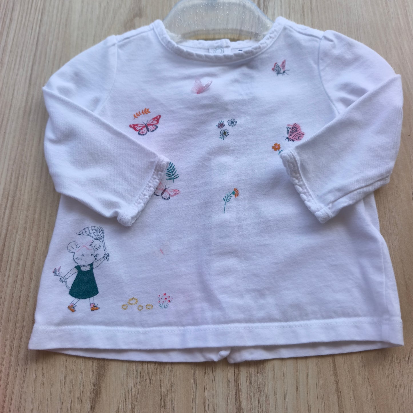 Blusa Sergent Major Branca com Estampa Ilustrada e Botões – 3 Meses (59 cm)