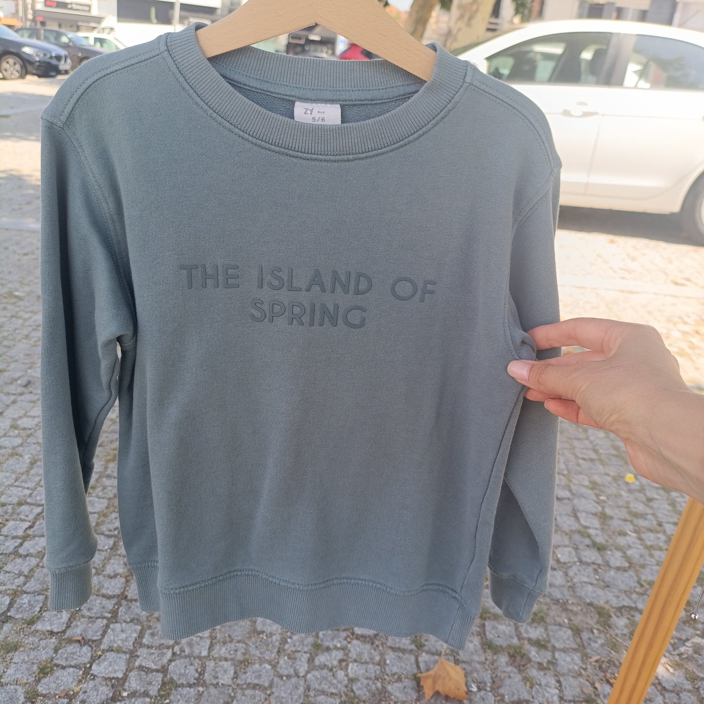 Sweatshirt de Menino ZY Verde-Seco com Texto em Relevo 5-6 anos
