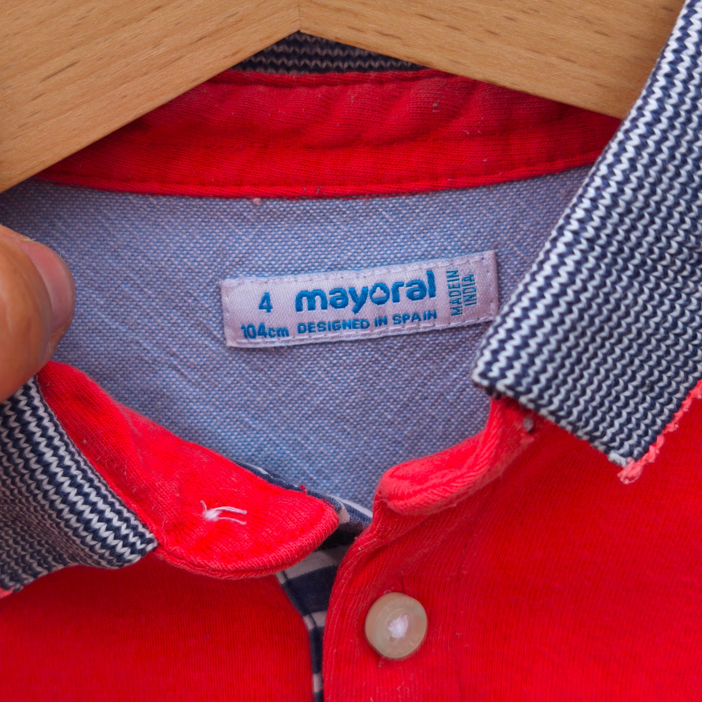 Polo de Manga Comprida Mayoral Vermelho – Estilo Náutico