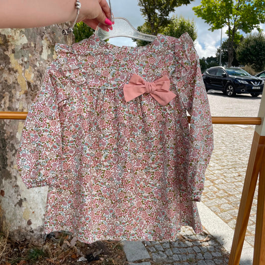 Vestido Floral com Laço Rosa - Lola Palacios 2-3 anos