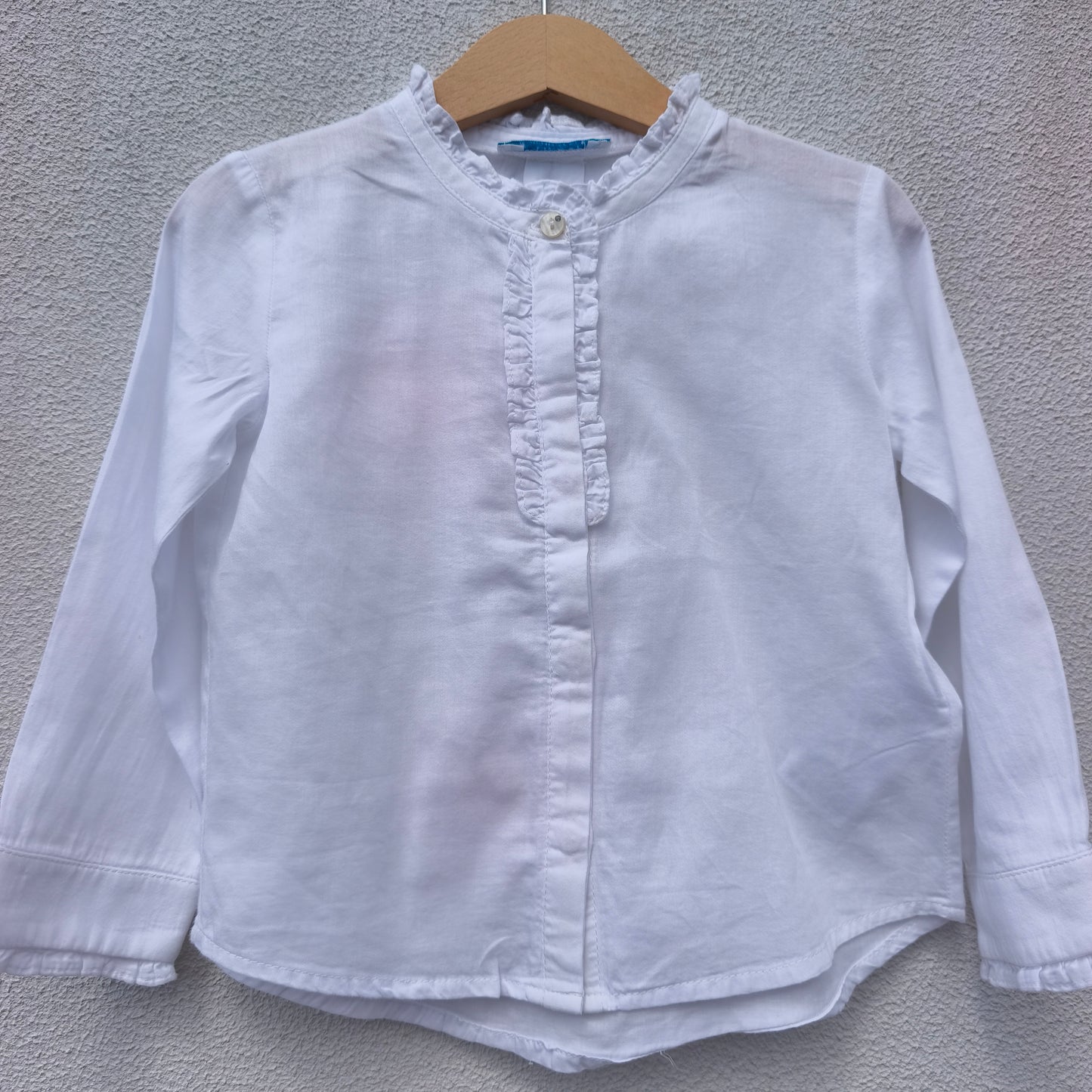 Camisa Branca Clássica com Gola em Folho – Mayoral-3 anos