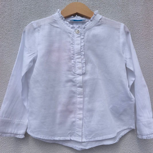 Camisa Branca Clássica com Gola em Folho – Mayoral-3 anos