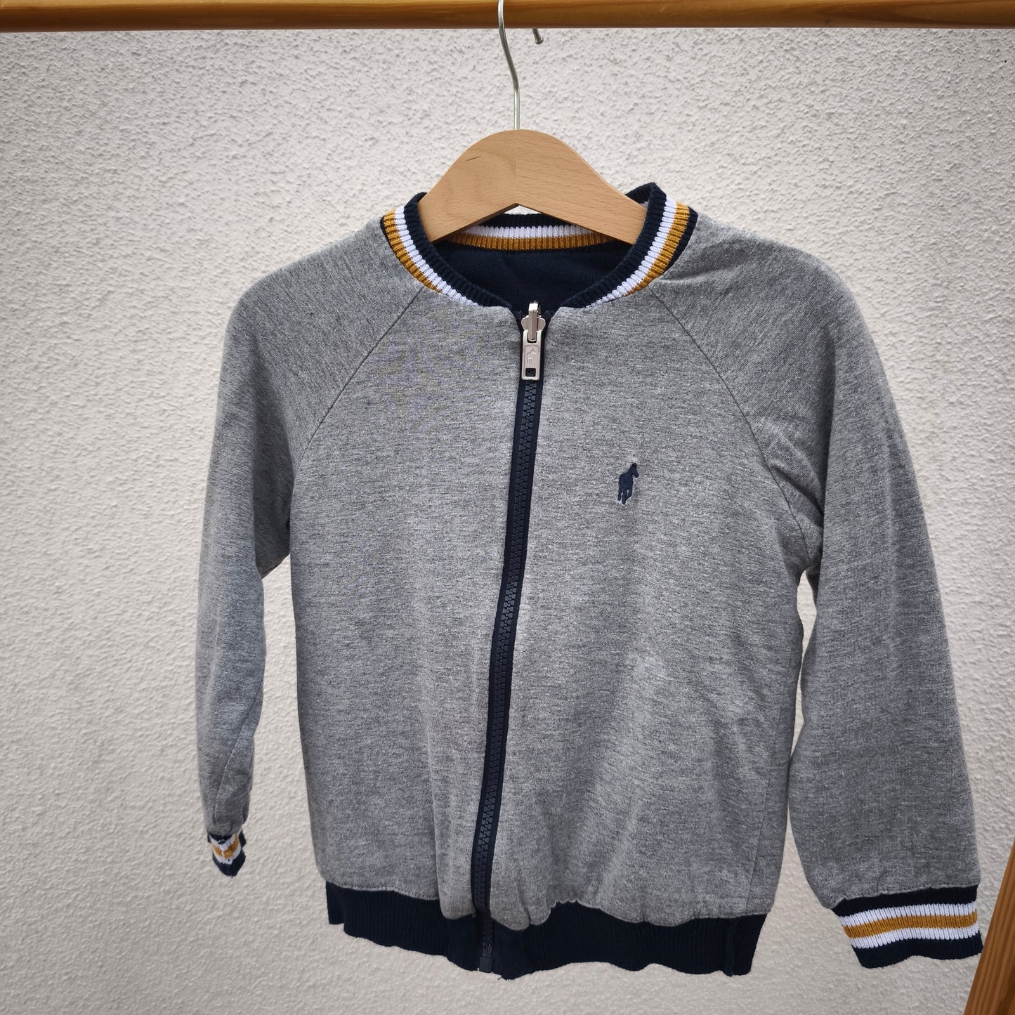 Casaco de Malha Reversível Estilo Bomber 5-6 anos