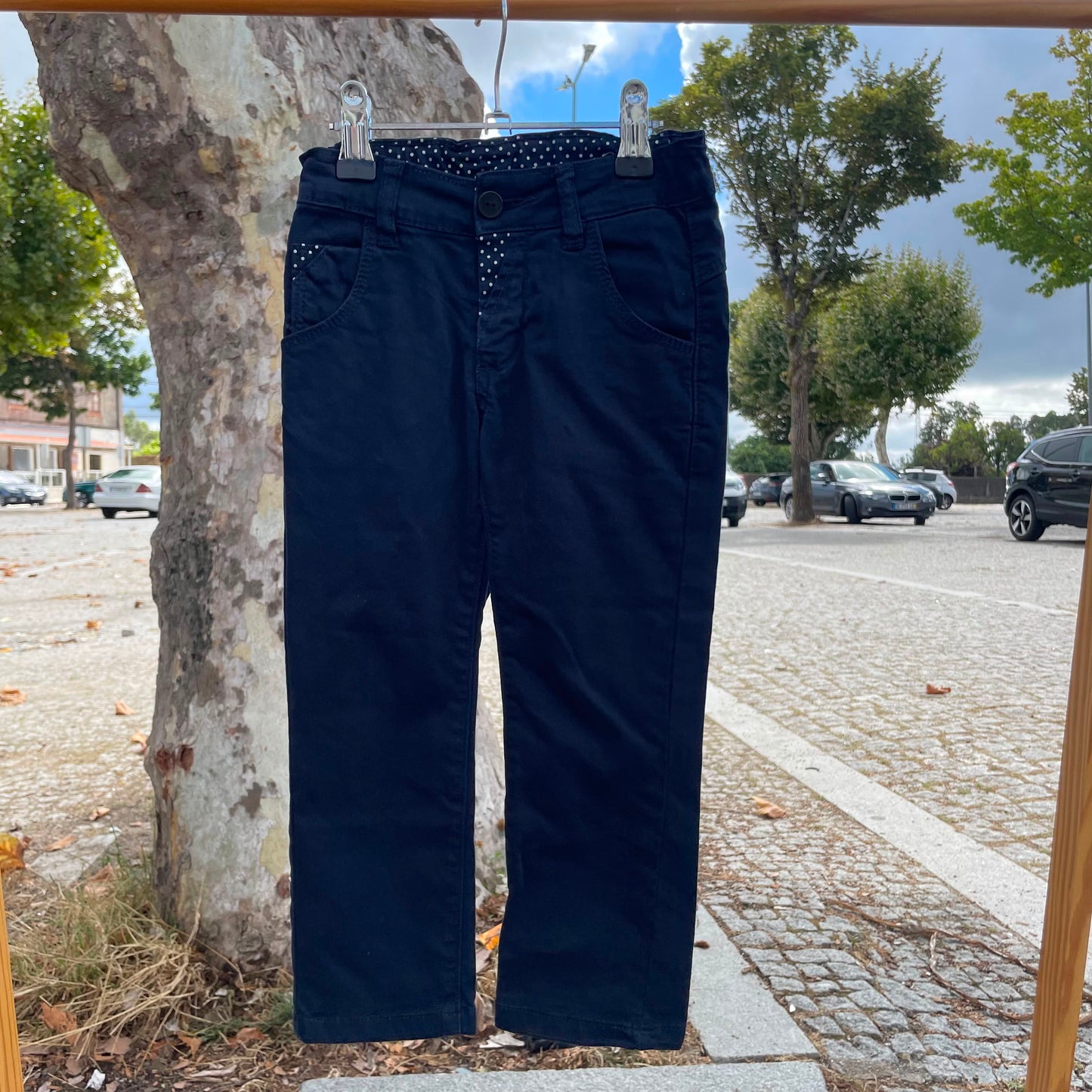 Calças Chino Azul-Escuro Ativo Kids – 3 Anos