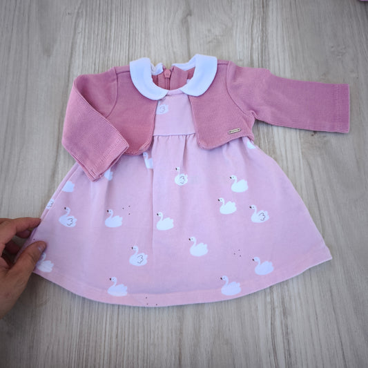 Vestido Mayoral — Padrão Cisnes