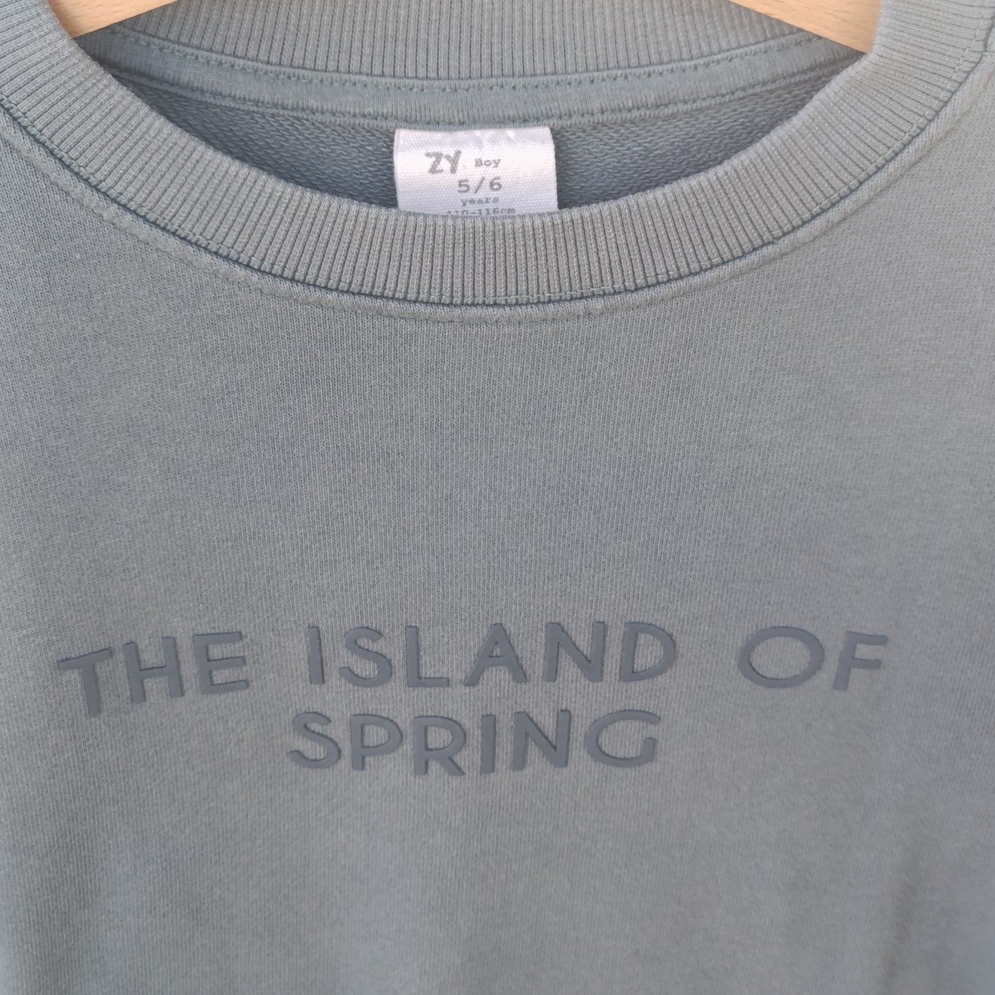 Sweatshirt de Menino ZY Verde-Seco com Texto em Relevo 5-6 anos