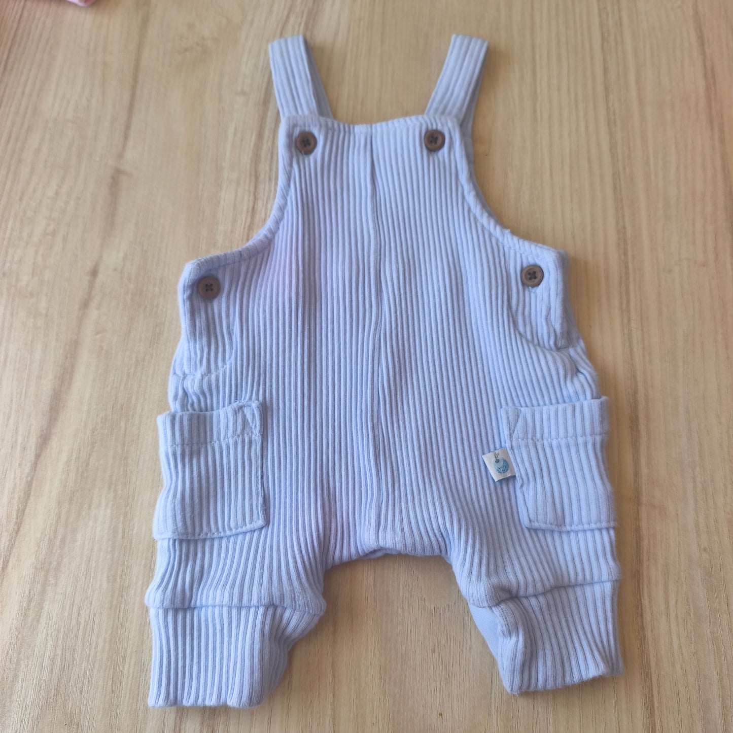Jardineiras de Malha Canelada Azul Bebé – Primark Cares