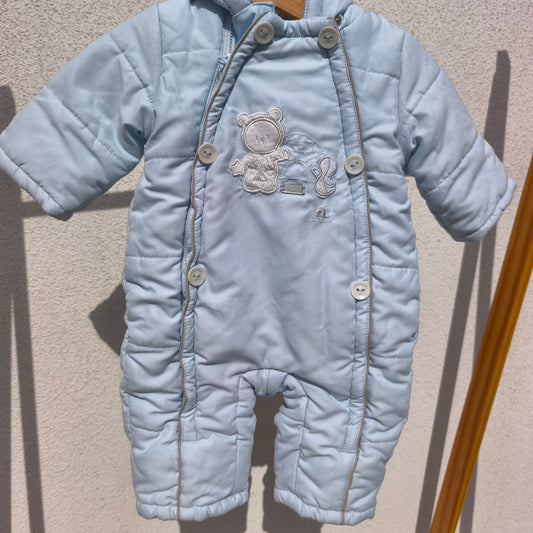 Fato Térmico Acolchoado Azul-Claro "Ursinho" – 0-3 Meses