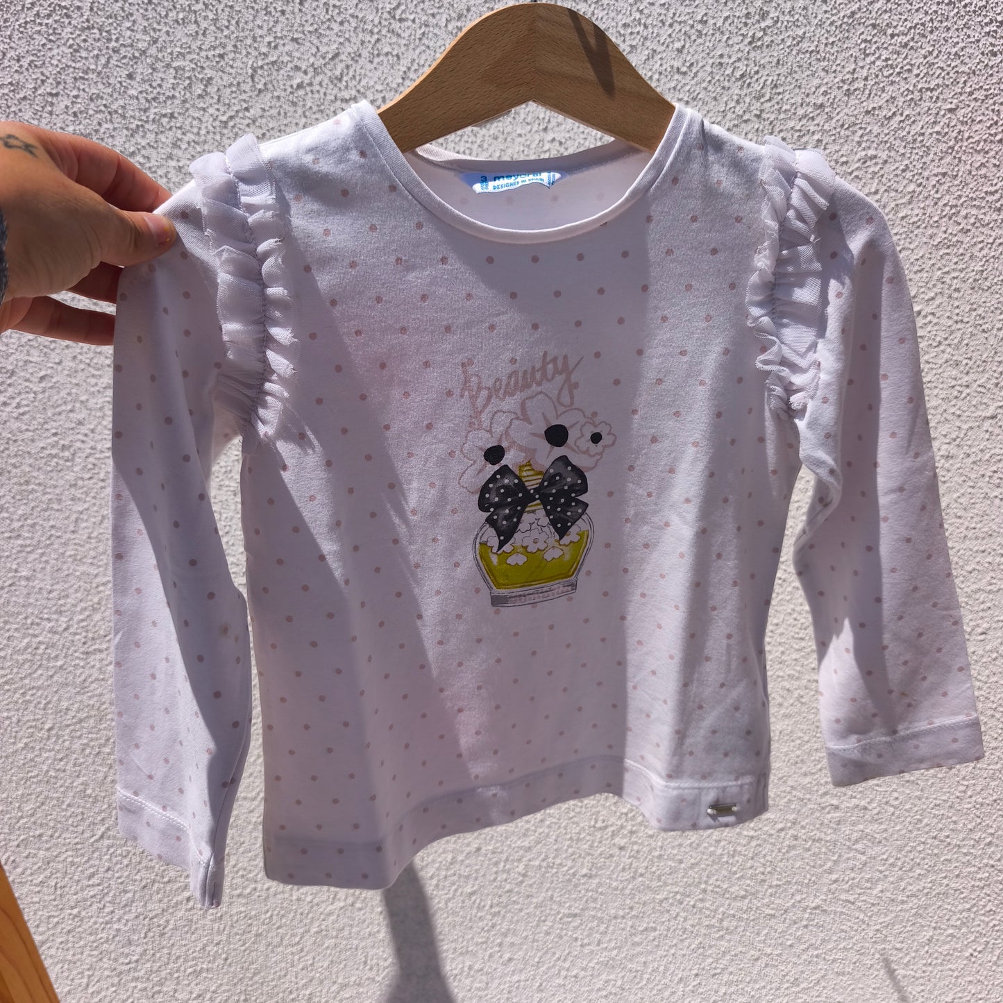 Camisola Mayoral com Folhos e Padrão de Bolinhas