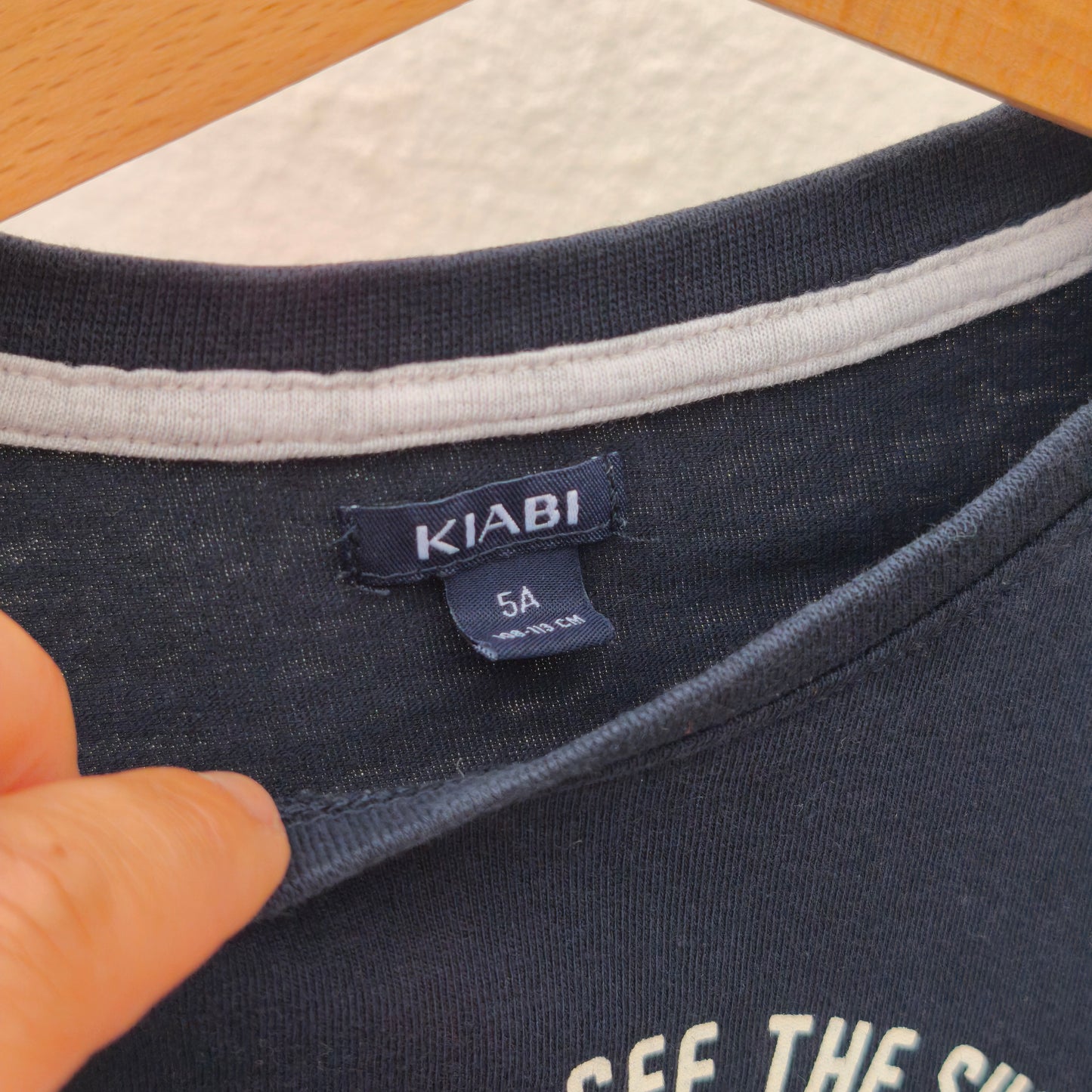T-shirt de Manga Comprida Kiabi Azul-Escura 5-6 anos