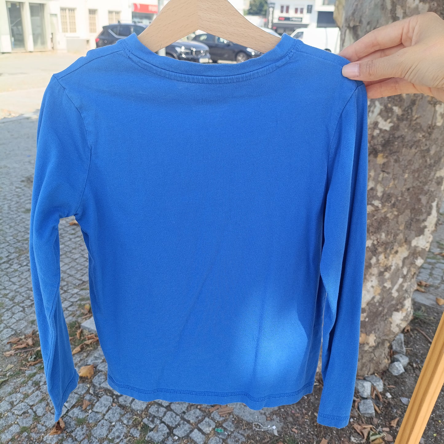 T-shirt de Manga Comprida Henley Pepperts! Azul com Botões 6-12 anos