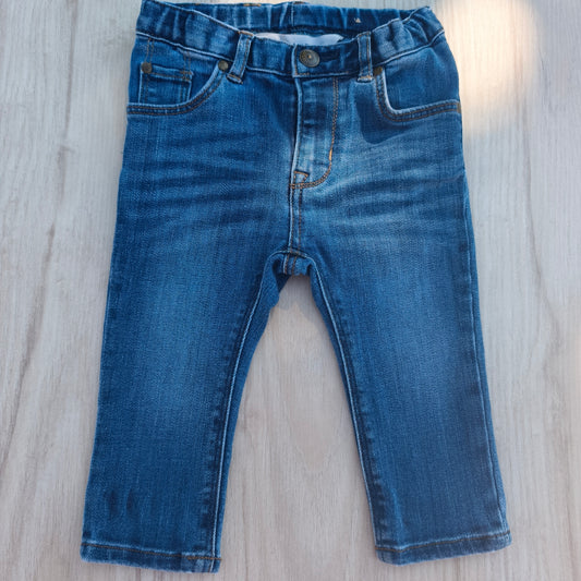 Calças Jeans Azuis Slim. H&M. 6-9 meses