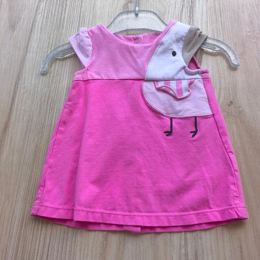 Vestido Mayoral Newborn Rosa-Fúcsia com Aplicação de Passarinho – 1-2 Meses (60 cm)