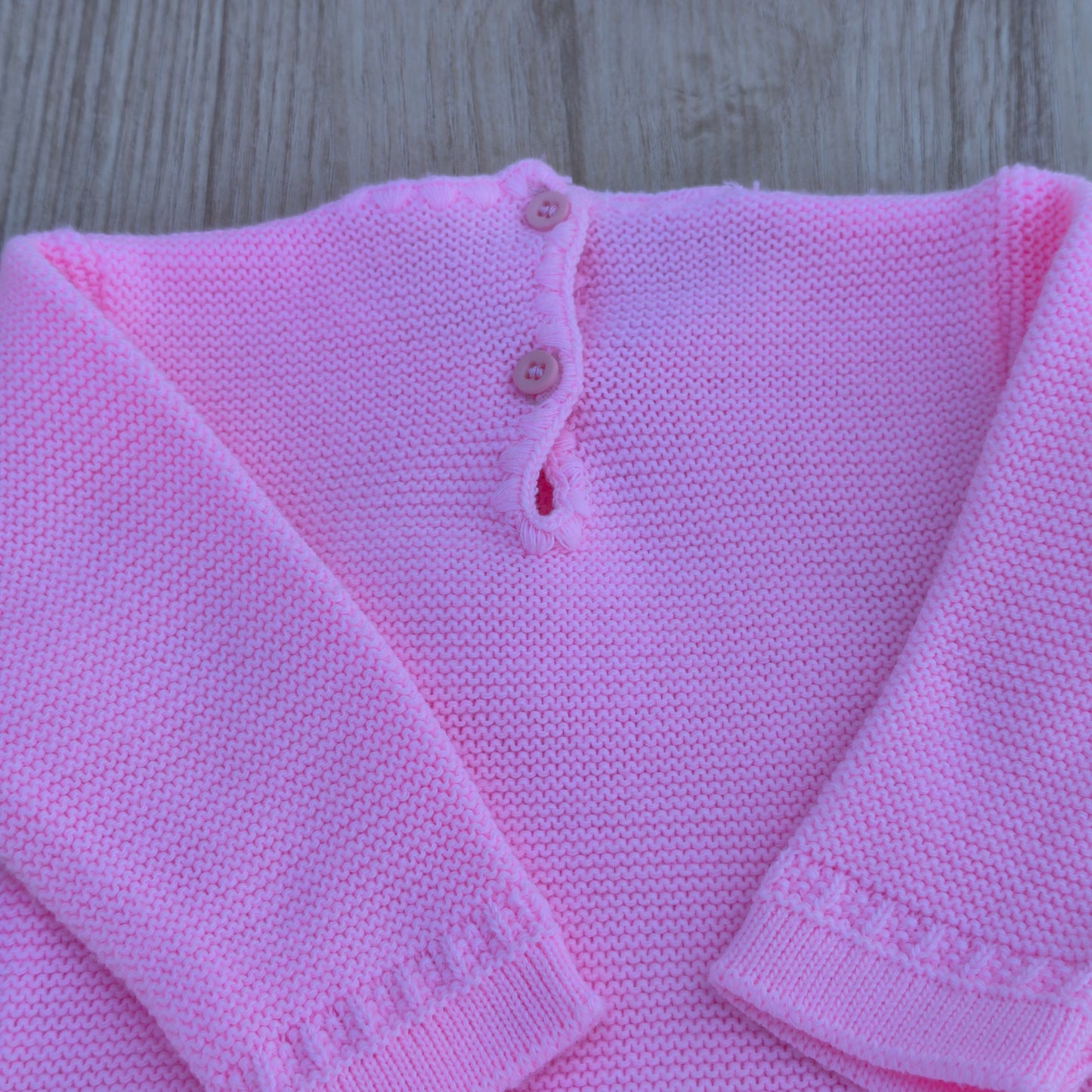 Vestido/Camisola Longa de Malha Rosa com Flor