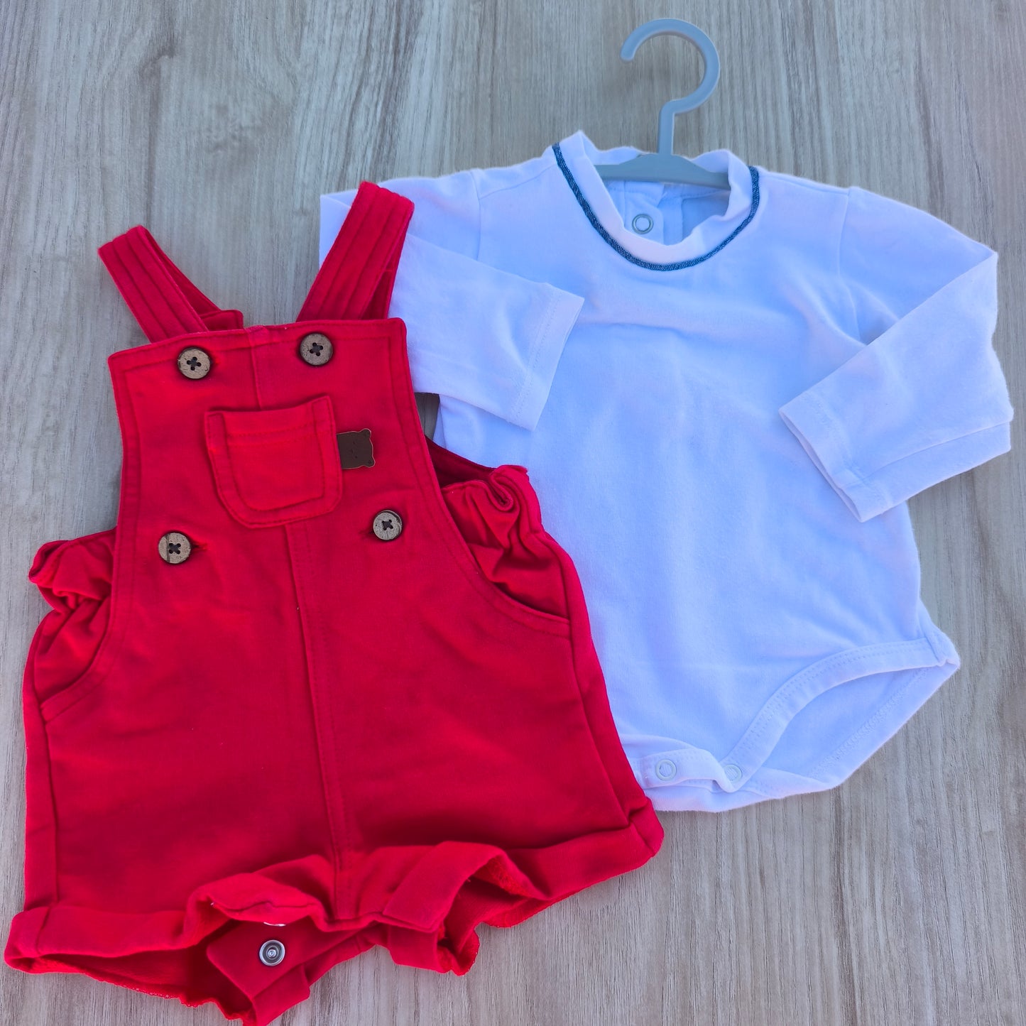 Conjunto Fofo Vermelho Mayoral + Body Branco My First Chicco – 0-1M (52 cm)