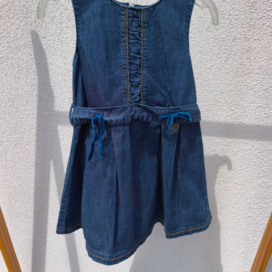 Vestido de Ganga com Detalhes em Veludo F&F – 4-5 Anos