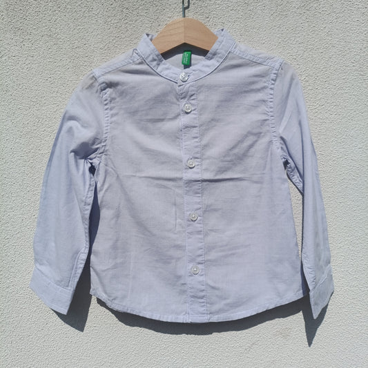 Camisa Gola de Padre Azul-Claro Benetton – 2 Anos (90 cm)