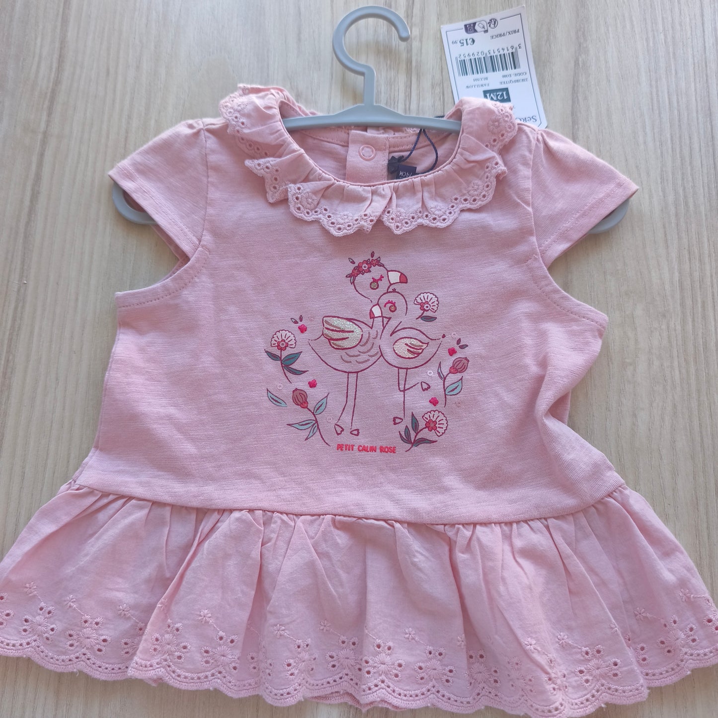 T-shirt de Bebé com Folho e Bordado Flamingo – Sergent Major