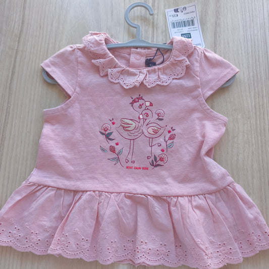 T-shirt de Bebé com Folho e Bordado Flamingo – Sergent Major