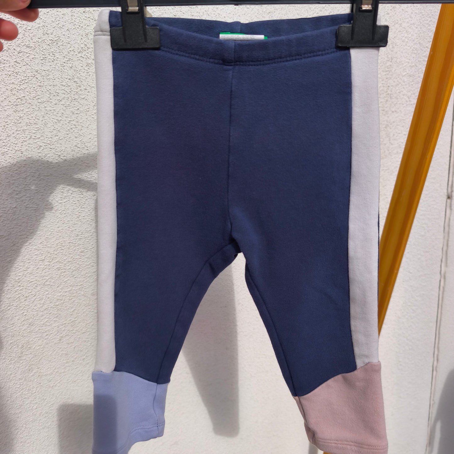 Leggings Benetton Color Block Azul, Rosa e Branco – 1-3 Meses (56 cm)