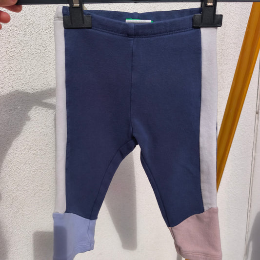 Leggings Benetton Color Block Azul, Rosa e Branco – 1-3 Meses (56 cm)