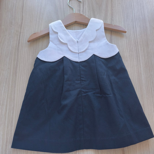 Vestido de Piqué Jacadi Paris – Azul Marinho e Branco