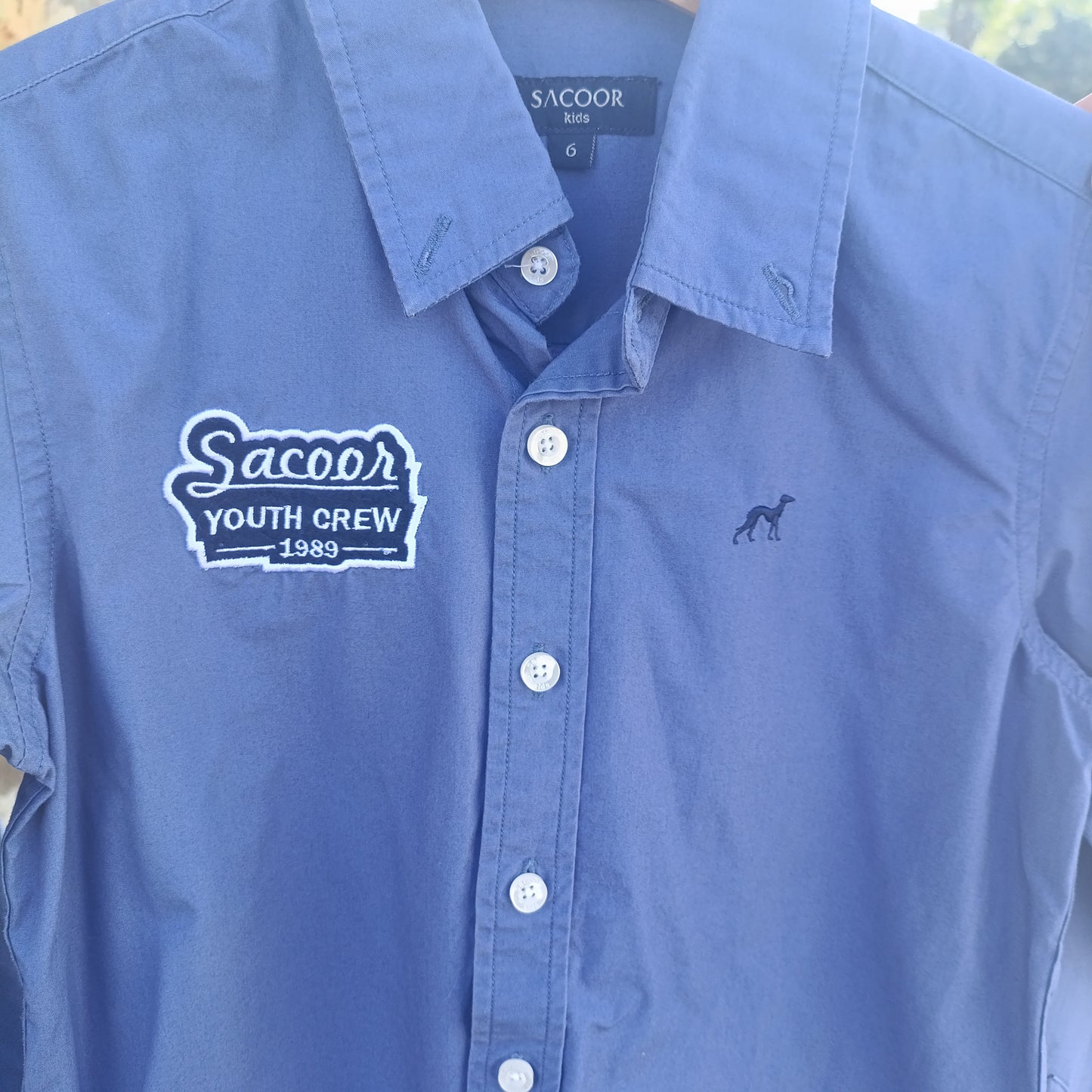 Camisa de Menino Sacoor Kids Azul-Escuro com Bordado 5-6 anos