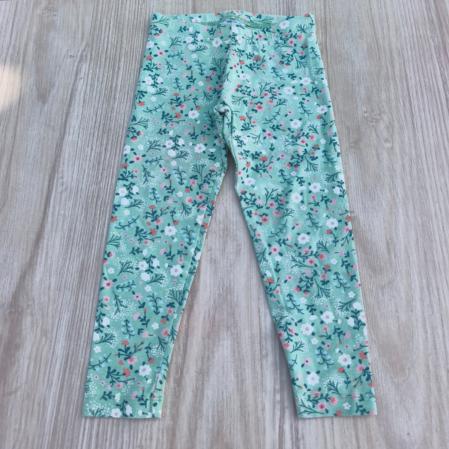 Leggings C&A "Happy Girls Club" Floridas Verde-Água – 4 Anos (104 cm)