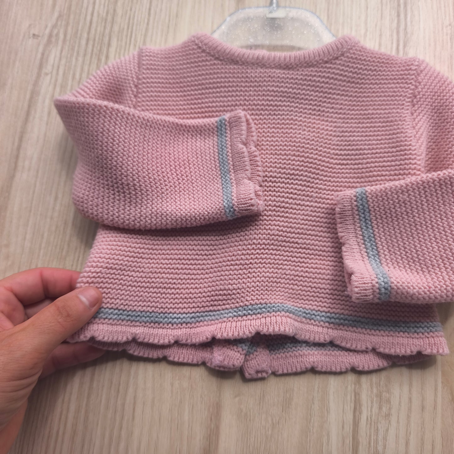 Casaco de Malha de Menina com Botões – Rosa Velho