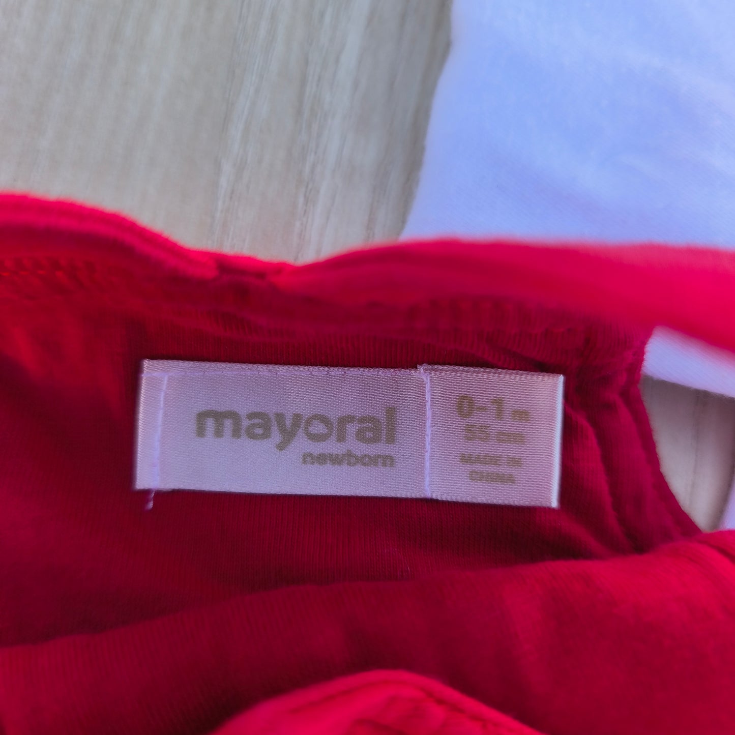 Conjunto Fofo Vermelho Mayoral + Body Branco My First Chicco – 0-1M (52 cm)