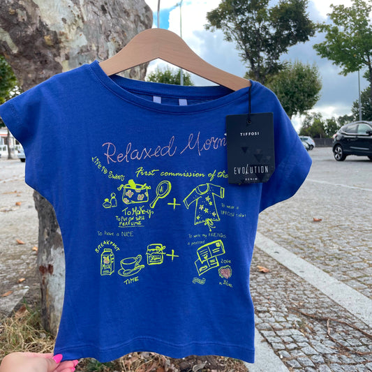 T-shirt Azul Tiffosi "Relaxed Morning" - 2 anos