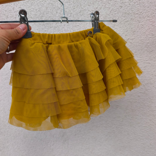 Saia de Tule com Folhos Mayoral Mostarda – 9 Meses (74 cm)