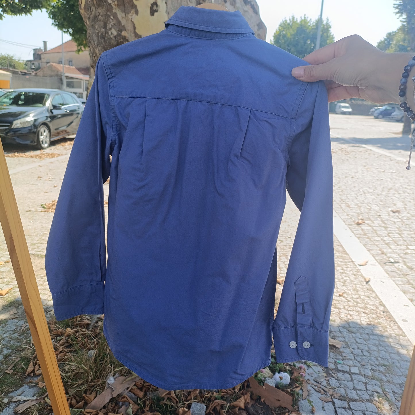 Camisa de Menino Sacoor Kids Azul-Escuro com Bordado 5-6 anos