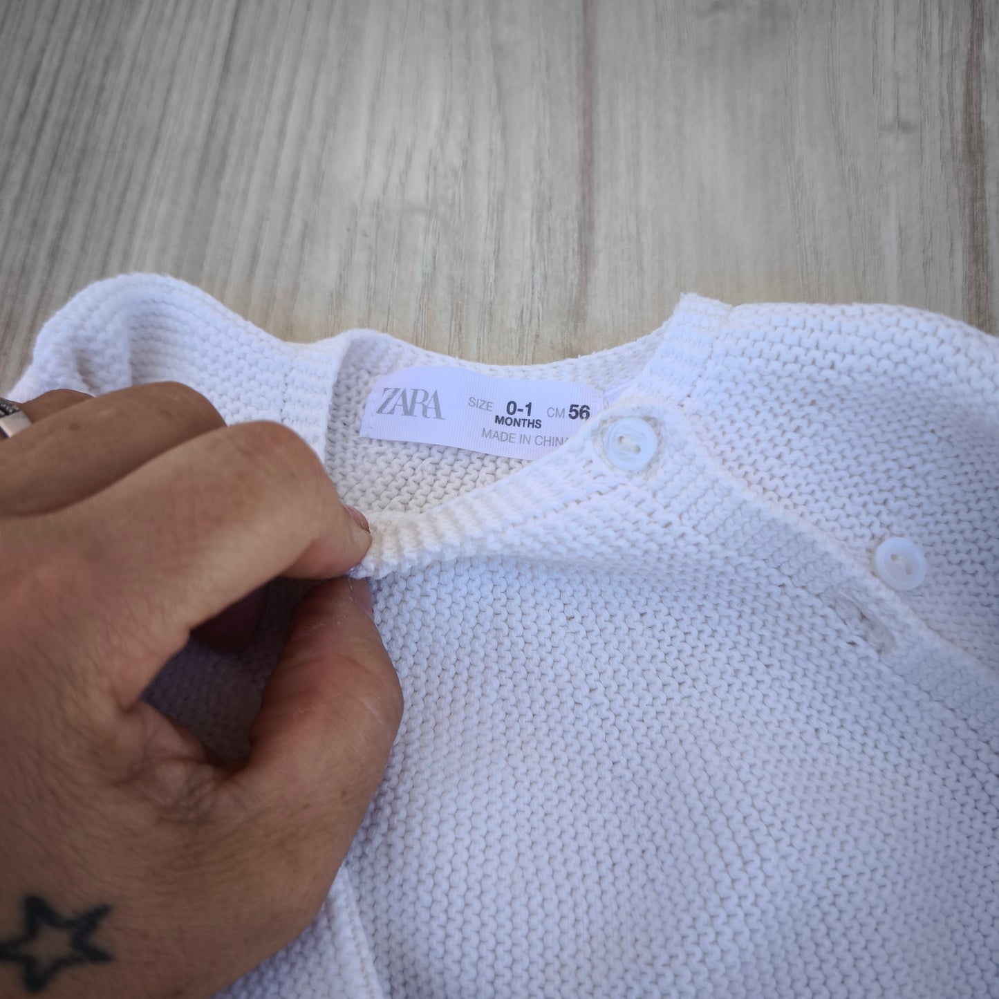 Casaco de Malha Cruzado Zara — Branco